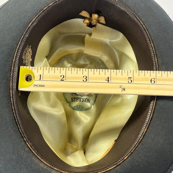Vtg Royal Stetson Fedora Hat Gray Fur Felt John R. Stetson Co. Ribbon Mens Dress - Picture 3 of 15